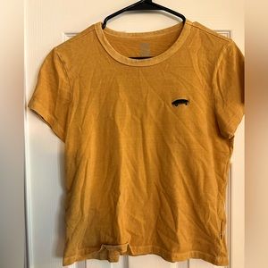 Vans short sleeve muted mustard slightly cropped top